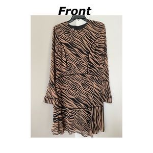 Anne Klein Tiered Zebra Print Dress